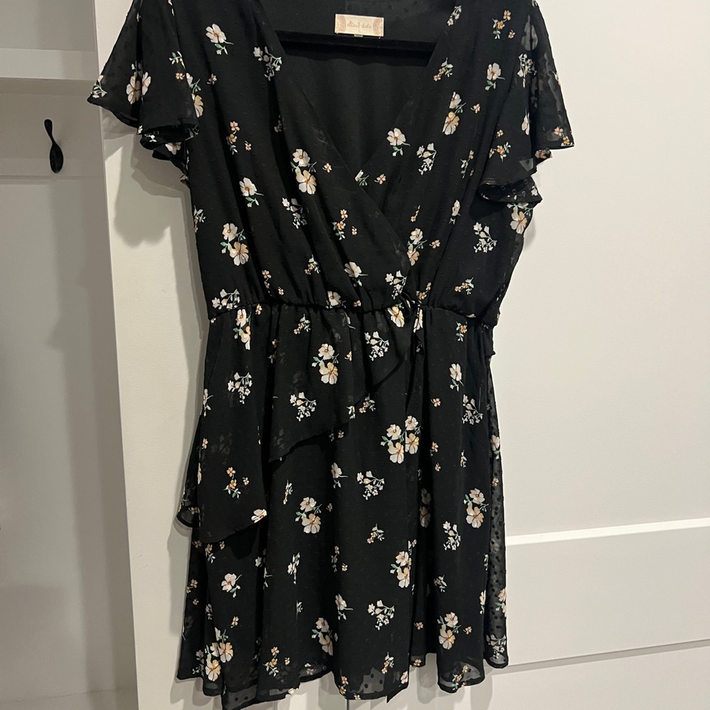 Altar'd State Black Floral Mini Dress